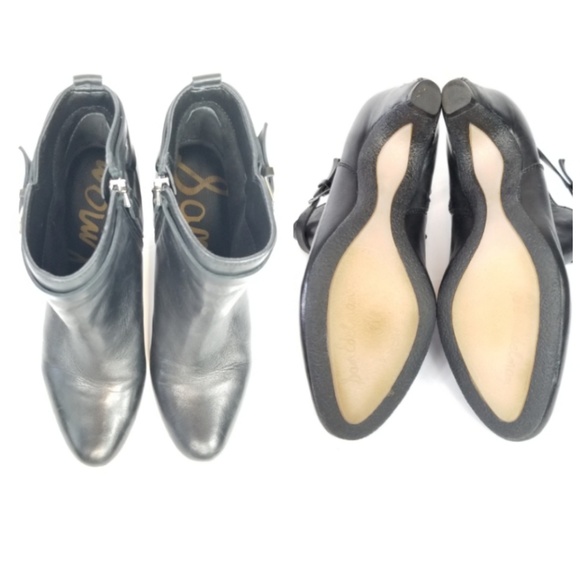 Sam Edelman Maddox Black Leather Booties Size 9.5 - Picture 4 of 8